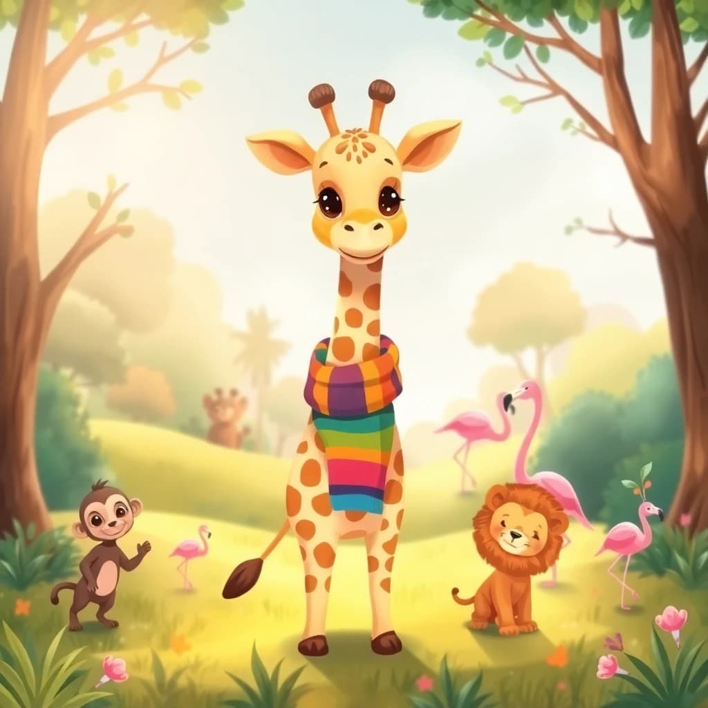 Žana la giraffa e la sua sciarpa